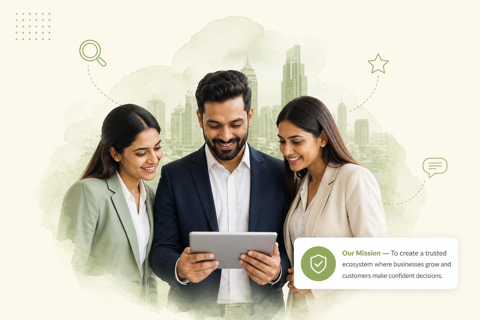 Business professionals collaborating